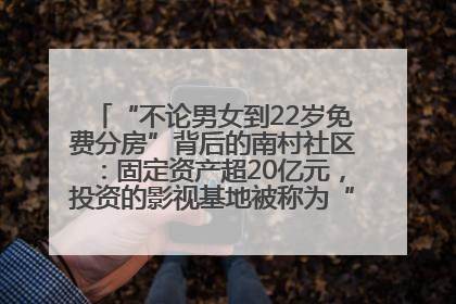 “不论男女到22岁免费分房”背后的南村社区：固定资产超20亿元，投资的影视基地被称为“山村好莱坞”