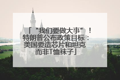 “我们要做大事”！特朗普公布政策目标：美国要造芯片和坦克 而非T恤袜子