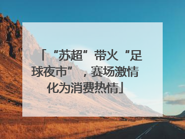“苏超”带火“足球夜市”，赛场激情化为消费热情