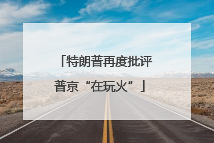 特朗普再度批评普京“在玩火”