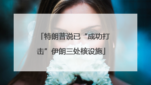 特朗普说已“成功打击”伊朗三处核设施