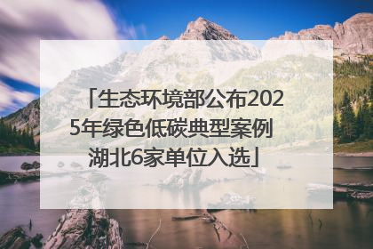 生态环境部公布2025年绿色低碳典型案例 湖北6家单位入选