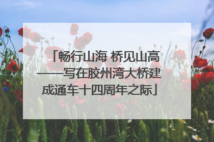 畅行山海 桥见山高——写在胶州湾大桥建成通车十四周年之际