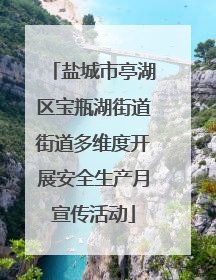 盐城市亭湖区宝瓶湖街道街道多维度开展安全生产月宣传活动