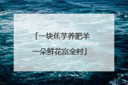 一块蕉芋养肥羊 一朵鲜花富全村