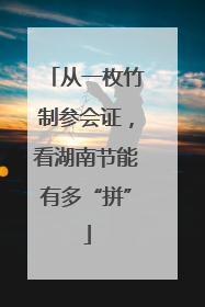 从一枚竹制参会证，看湖南节能有多“拼”