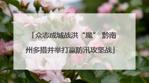 众志成城战洪“魔” 黔南州多措并举打赢防汛攻坚战