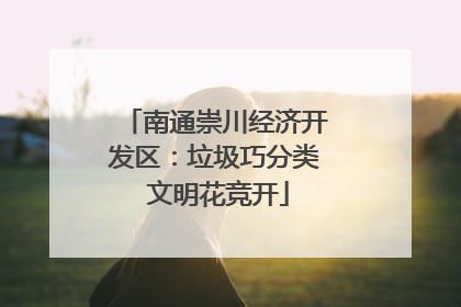南通崇川经济开发区：垃圾巧分类 文明花竞开