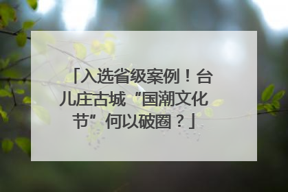 入选省级案例！台儿庄古城“国潮文化节”何以破圈？