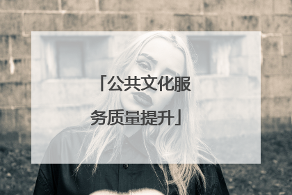 公共文化服务质量提升
