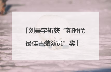 刘昊宇斩获“新时代最佳古装演员”奖