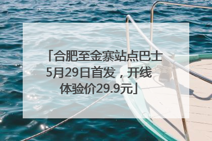 合肥至金寨站点巴士5月29日首发，开线体验价29.9元