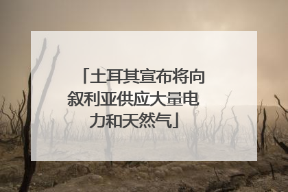 土耳其宣布将向叙利亚供应大量电力和天然气