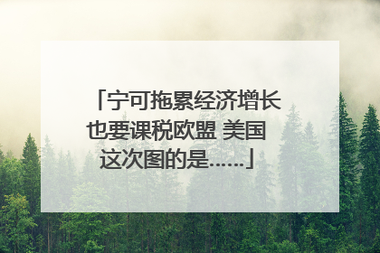 宁可拖累经济增长也要课税欧盟 美国这次图的是……