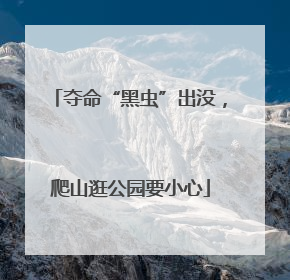 夺命“黑虫”出没，爬山逛公园要小心