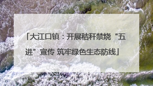 大江口镇：开展秸秆禁烧“五进”宣传 筑牢绿色生态防线