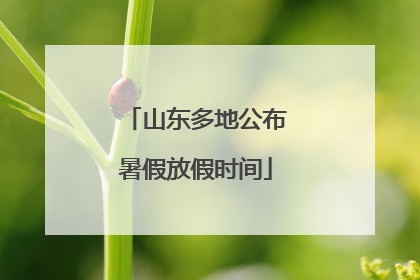 山东多地公布暑假放假时间