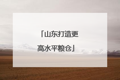 山东打造更高水平粮仓