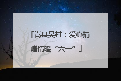 嵩县吴村：爱心捐赠情暖“六一”