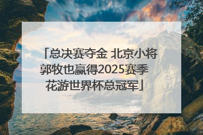 总决赛夺金 北京小将郭牧也赢得2025赛季花游世界杯总冠军