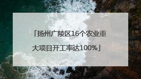 扬州广陵区16个农业重大项目开工率达100%