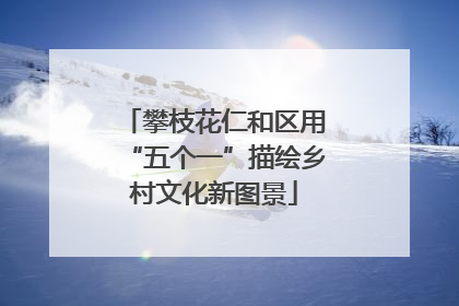 攀枝花仁和区用“五个一”描绘乡村文化新图景