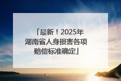最新！2025年湖南省人身损害各项赔偿标准确定