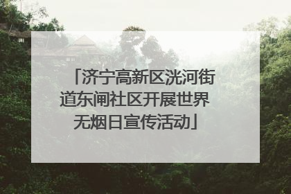 济宁高新区洸河街道东闸社区开展世界无烟日宣传活动