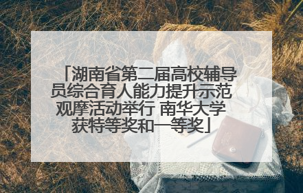 湖南省第二届高校辅导员综合育人能力提升示范观摩活动举行 南华大学获特等奖和一等奖