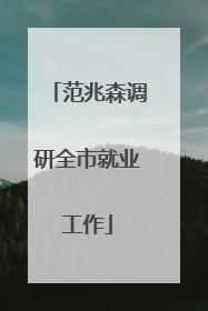 范兆森调研全市就业工作