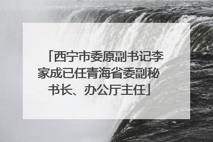 西宁市委原副书记李家成已任青海省委副秘书长、办公厅主任