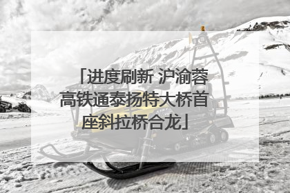 进度刷新 沪渝蓉高铁通泰扬特大桥首座斜拉桥合龙