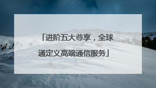 进阶五大尊享，全球通定义高端通信服务