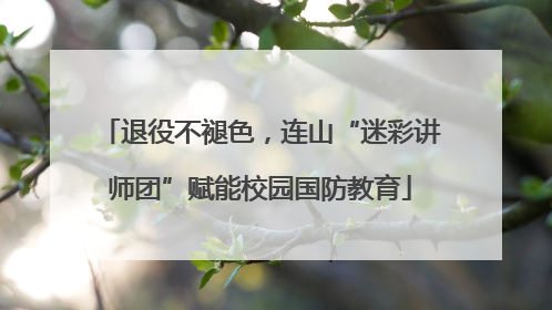 退役不褪色，连山“迷彩讲师团”赋能校园国防教育
