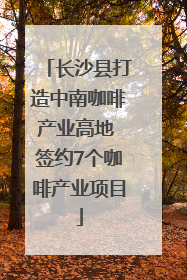 长沙县打造中南咖啡产业高地 签约7个咖啡产业项目