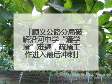 顺义公路分局破解沿河中学“通学堵”难题，疏堵工作进入最后冲刺