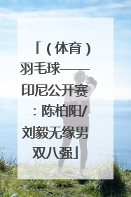 （体育）羽毛球——印尼公开赛：陈柏阳/刘毅无缘男双八强