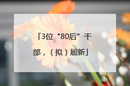 3位“80后”干部，（拟）履新
